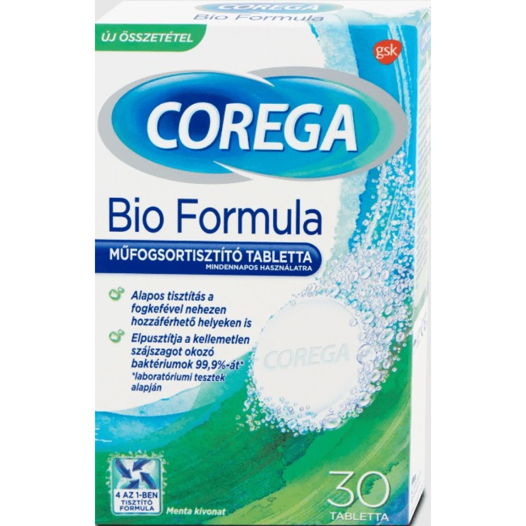 Corega Bio Formula Mentol - čistiace tablety na zubné náhrady 30ks