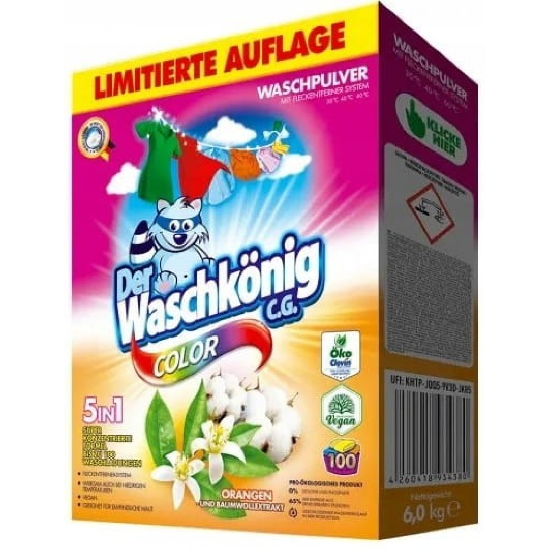 Der WaschKönig Orangen Und Baumwollextrakt Color - prací prášok 6kg