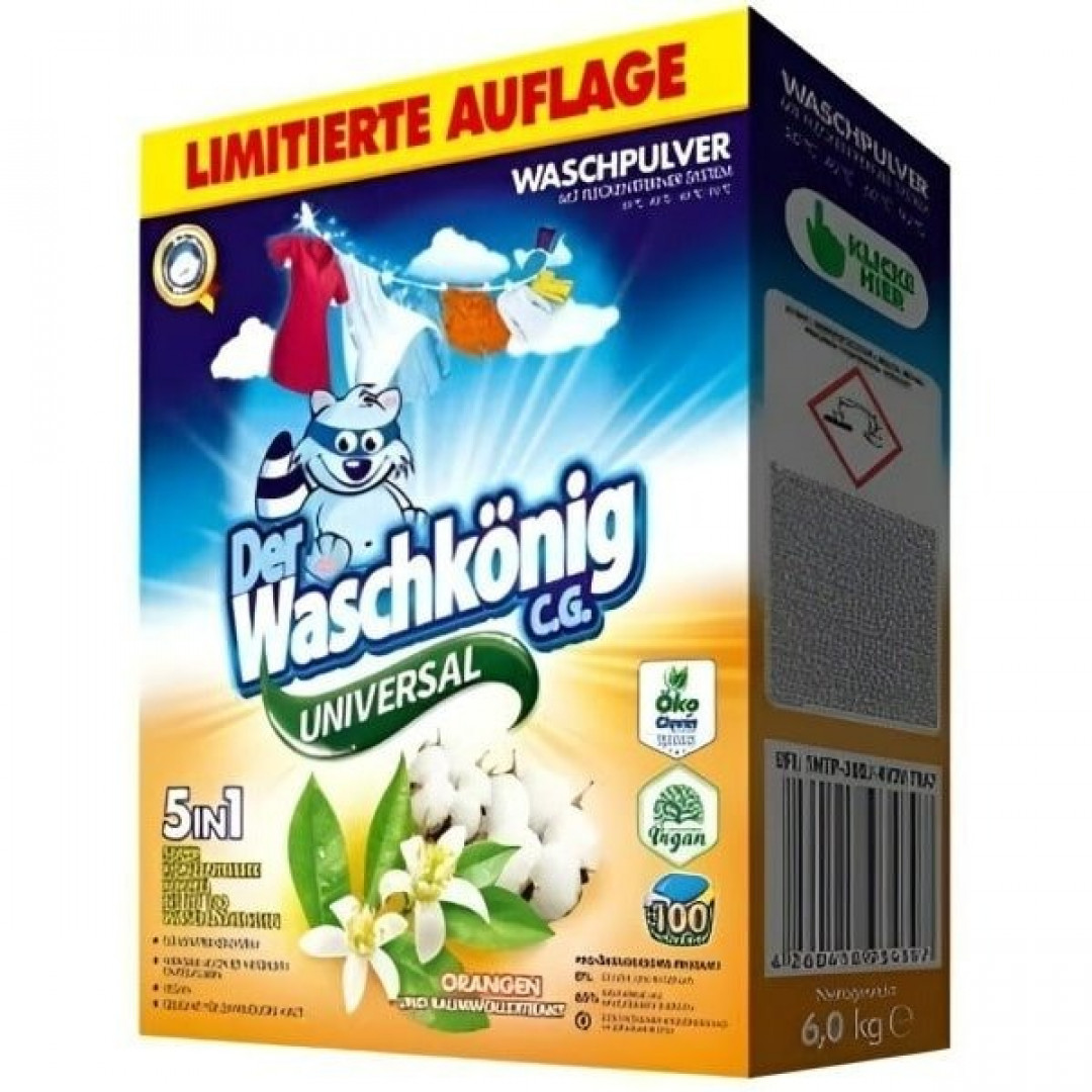 Der WaschKönig Orangen Und Baumwollextrakt Universal - prací prášok 6kg