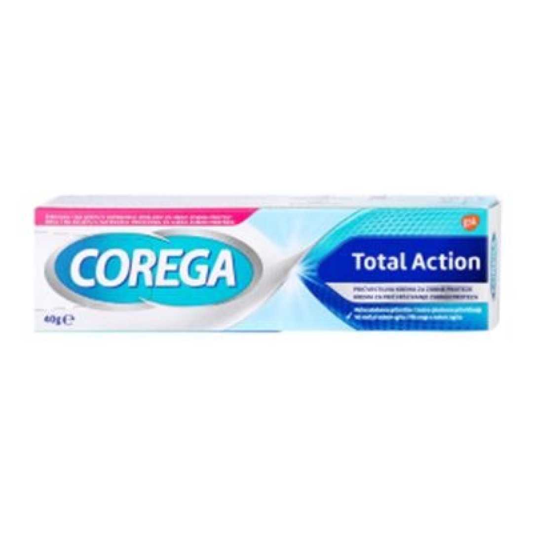 Corega Total Action - komplexný fixačný krém na zubné náhrady 40g