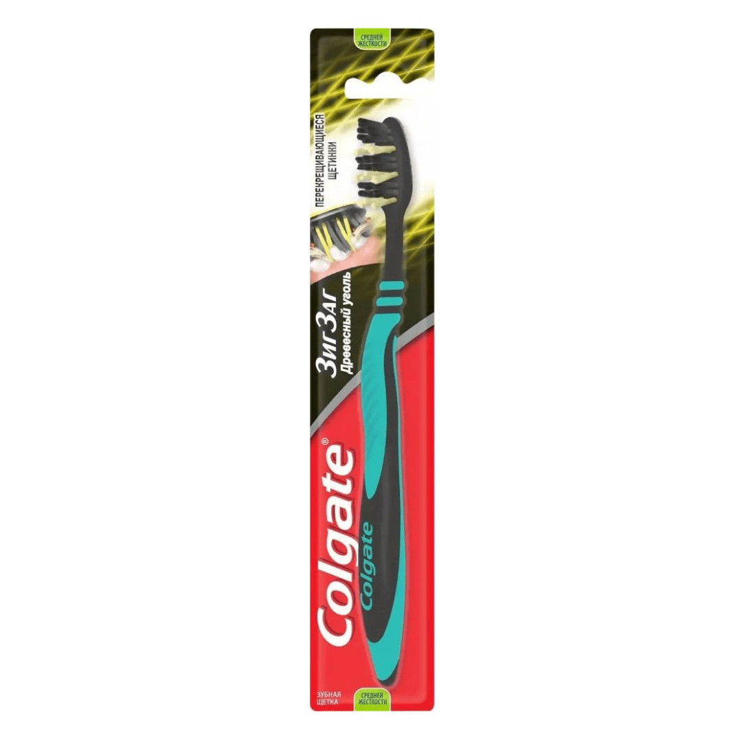 Colgate Zig Zag Charcoal - zubná kefka s čiernym uhlím (stredná) 1ks