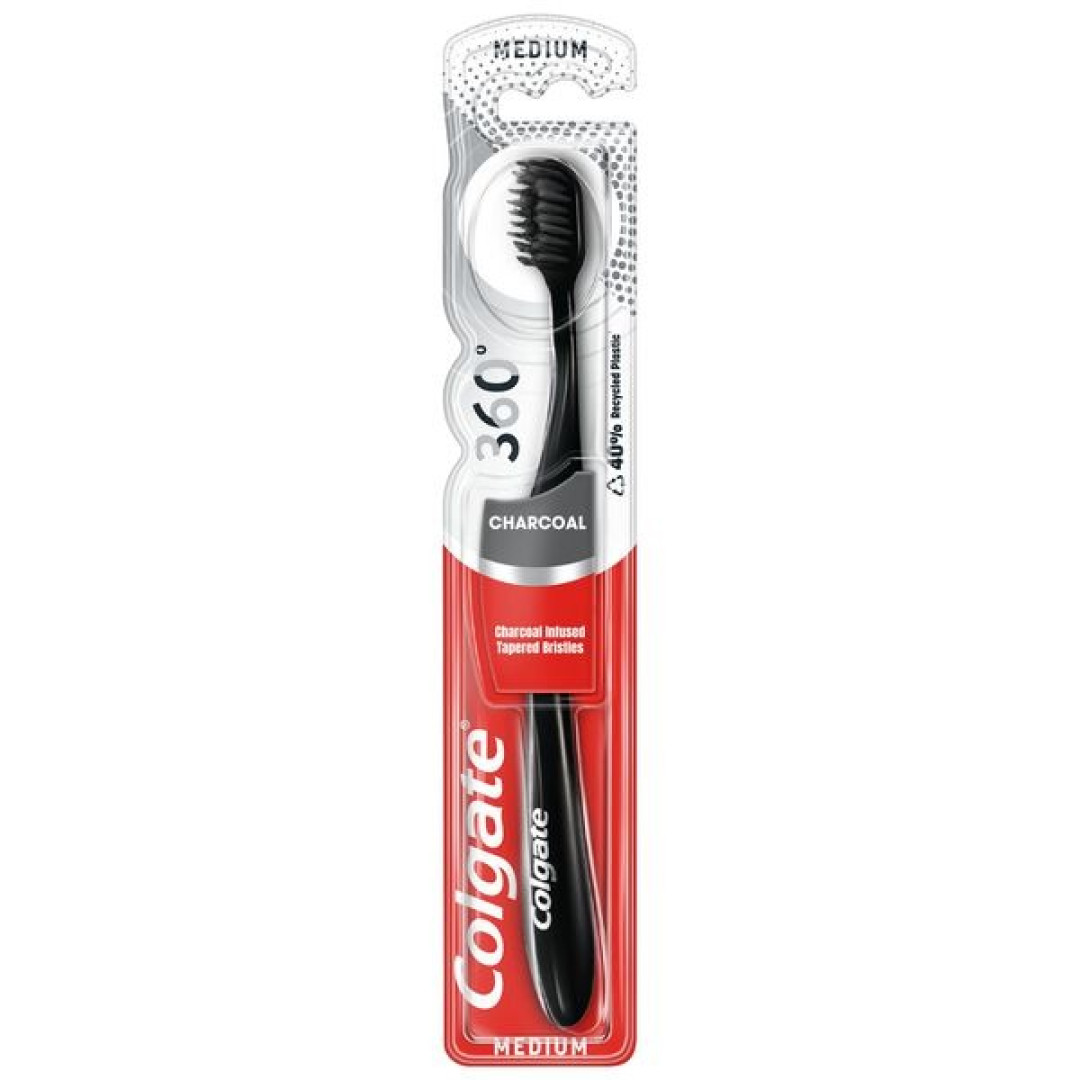 Colgate Charcoal 360° - zubná kefka s čiernym uhlím (stredná) 1ks