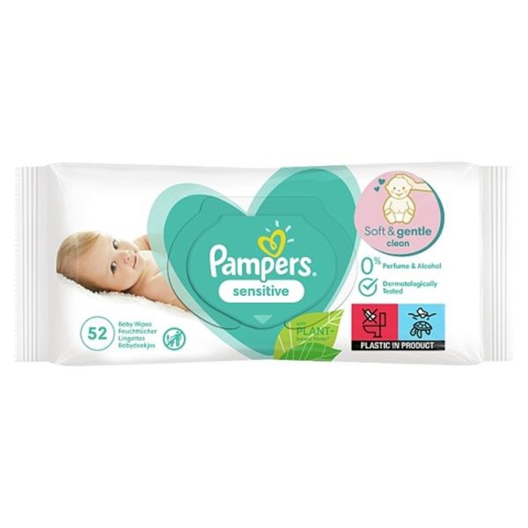 Pampers Sensitive - vlhčené utierky 52ks