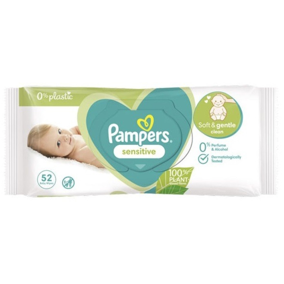 Pampers Sensitive - detské vlhčené utierky 52ks