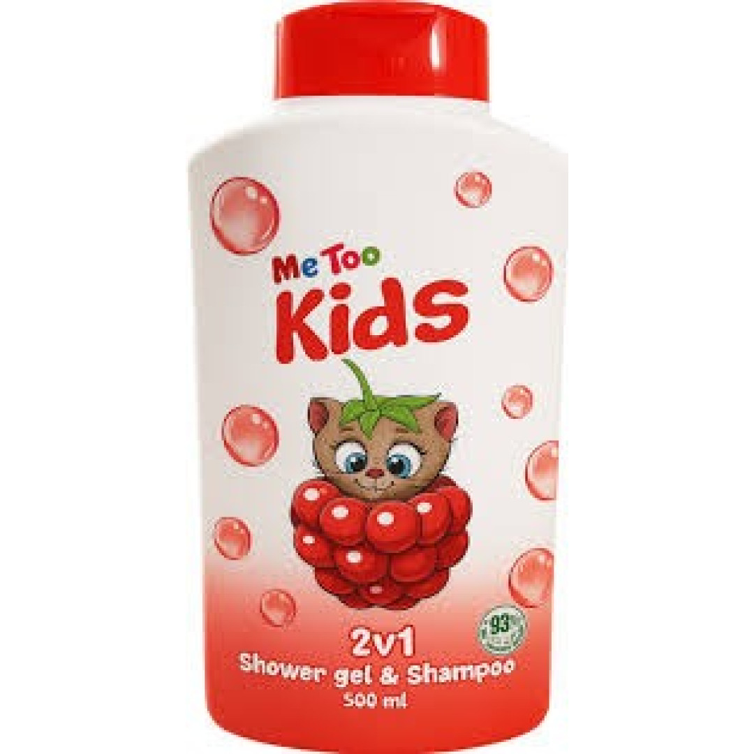 Metoo Raspberry Kitten - detský sprchový gél a šampón 500ml