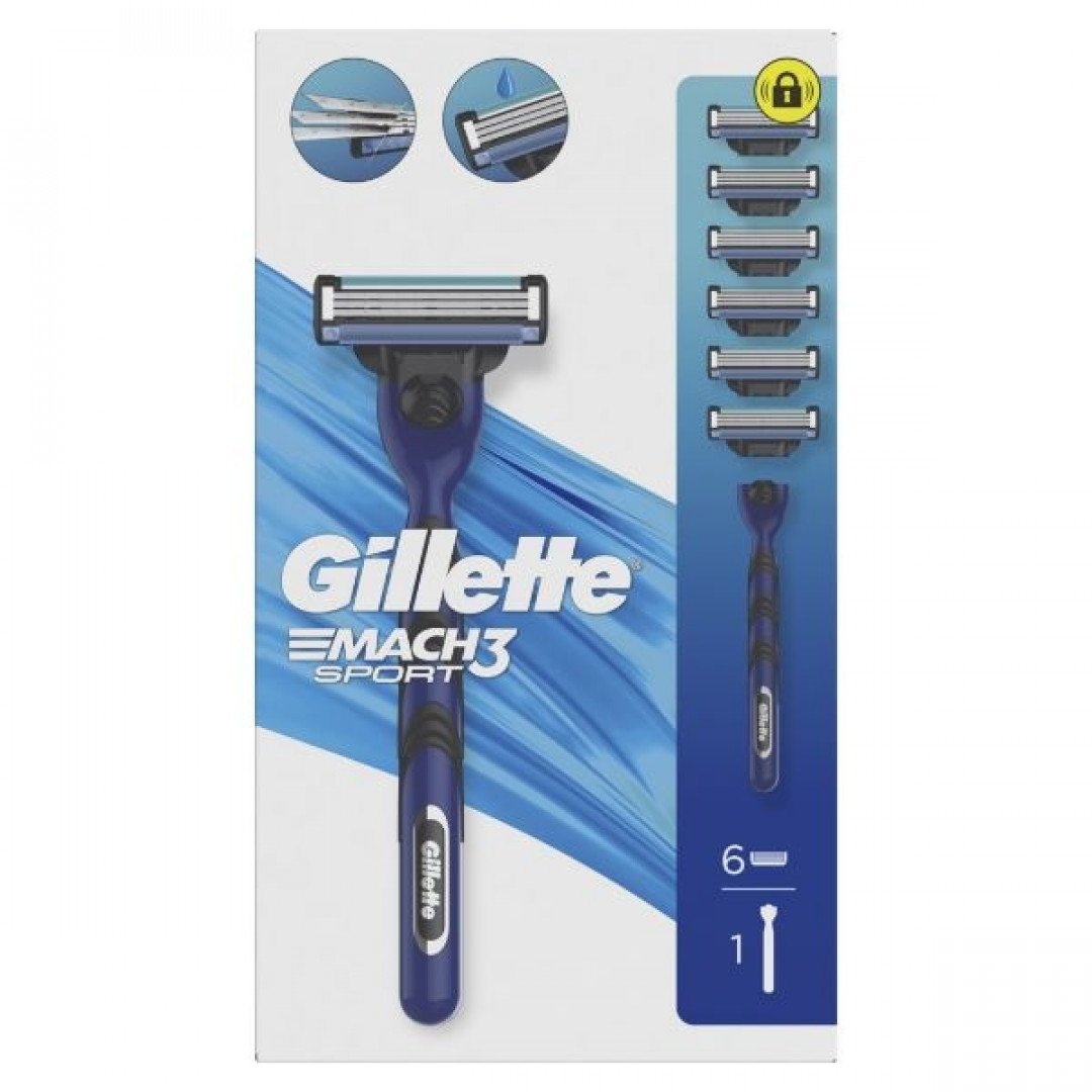 Gilette Mach 3 - holiaci strojček + 6ks náhrady