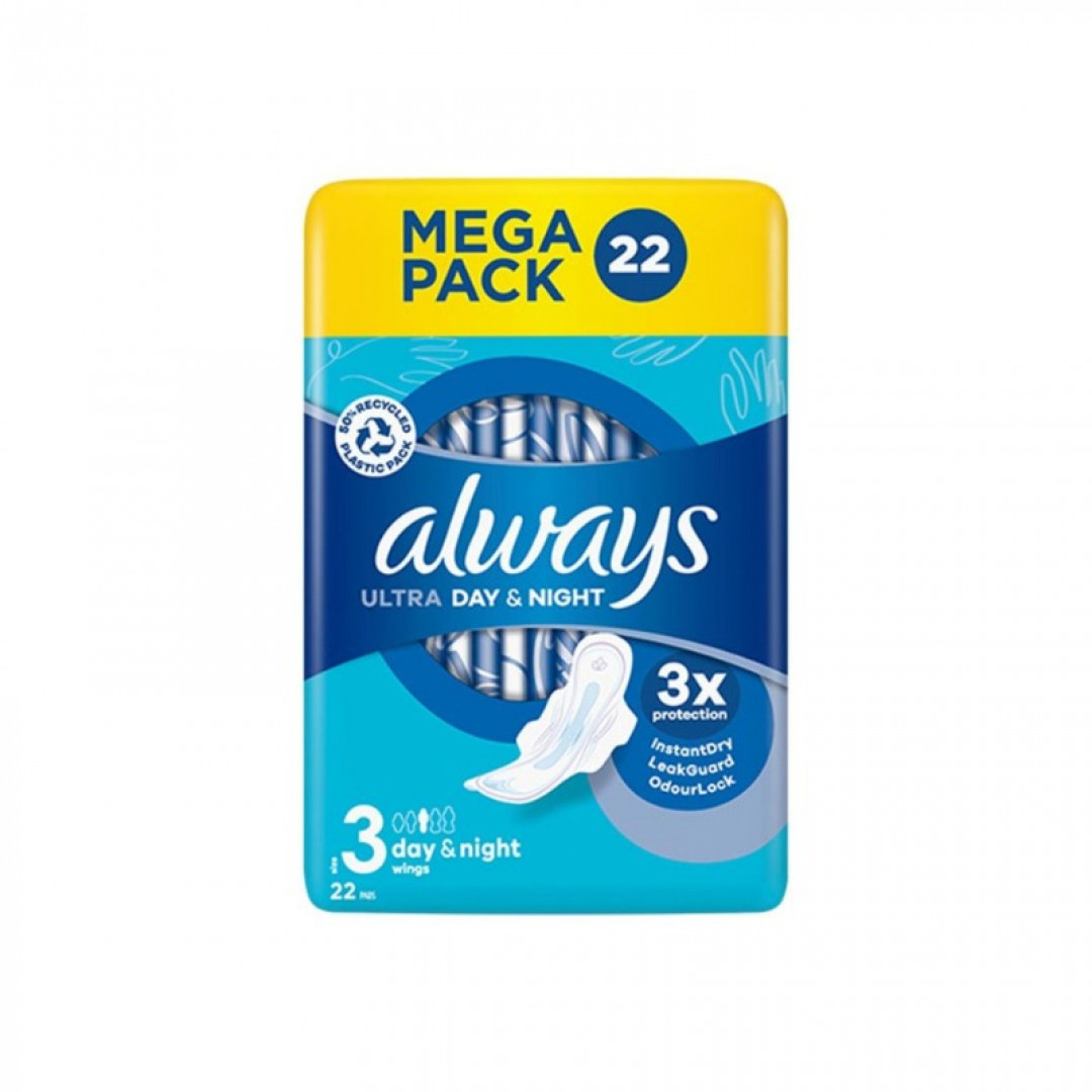 Always Ultra Day&Night 3- hygienické vložky 22ks/bal