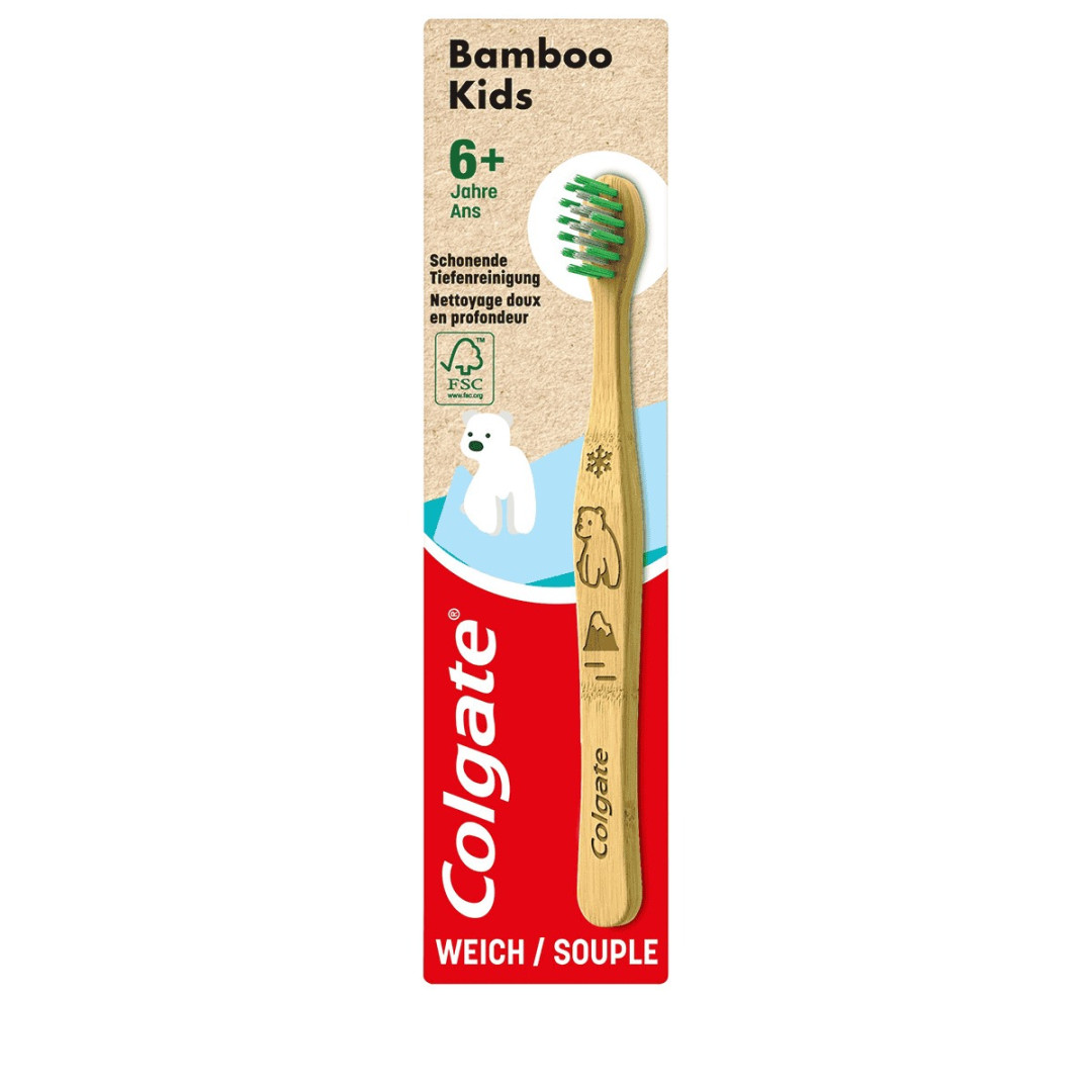 Colgate Bamboo Kids 6+ - detská bambusová zubná kefka 1ks