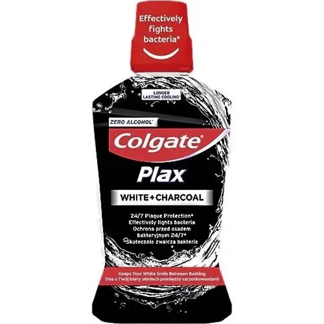 Colgate Plax White & Protect Charcoal - ústna voda s čiernym uhlím 500ml